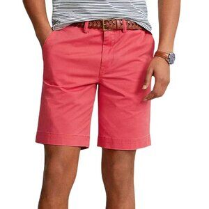 Polo Ralph Lauren Mens Classic Fit Stretch 9" Flat Front Shorts Starboard Red 38